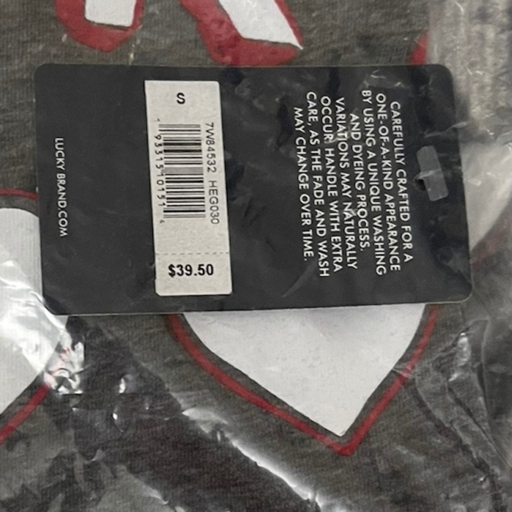 LUCKY BRAND T-Shirt Three Hearts Tee Grey - Picture 8 of 10